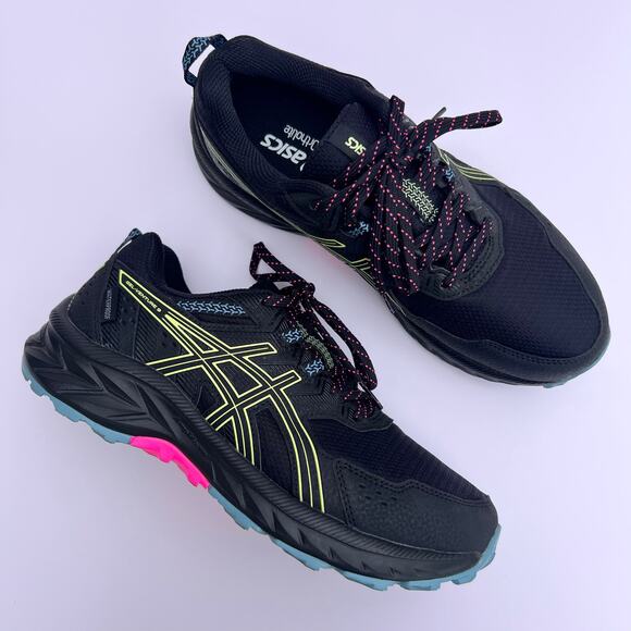 Asics Shoes - ASICS Gel Venture 9 Trail Running Shoes Womens 8 Black Pink
